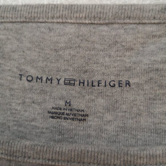 Tommy Hilfiger Ladies Size Medium Grey & White Stripe Short Sleeve T-shirt - Picture 3 of 4